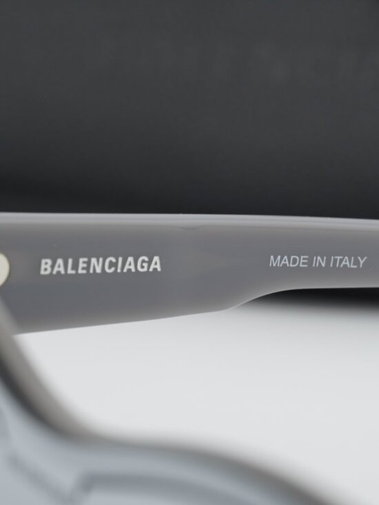 Balenciaga BB0004S 012 Shield Semi Rim Sunglasses - Grey / Silver Mirror main image 6